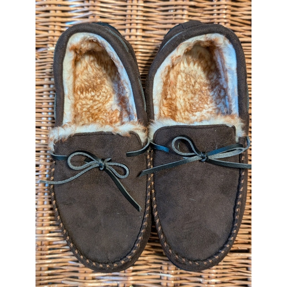 Slip-On Loafer Shoes | Microsuede | Faux Fur Lining | Brown| Men's Sz 8
